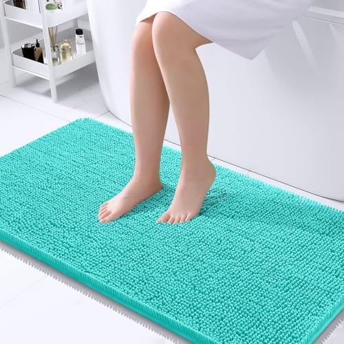 OLANLY Bathroom Runner Rugs 40x24, Extra Soft Absorbent Chenille Bath Rugs