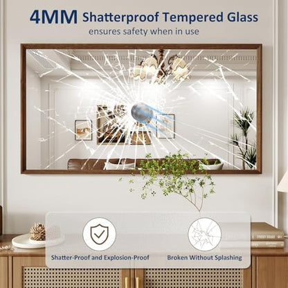 WEER Walnut Bathroom Vanity Mirror 55X30 Inch