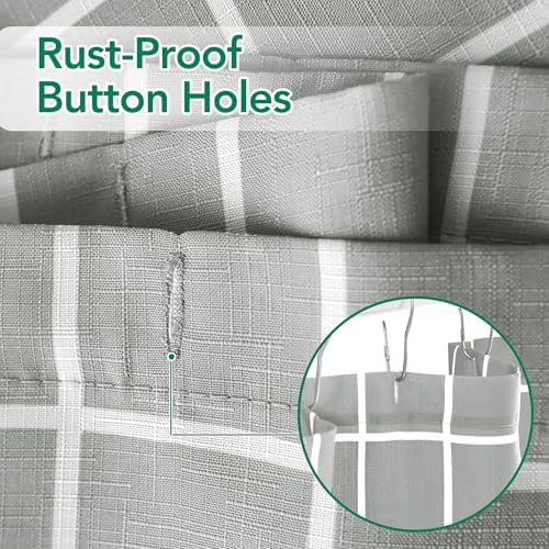 Fabric Farmhouse Shower Curtain-Extra Long Cloth Shower Curtains Bathroom