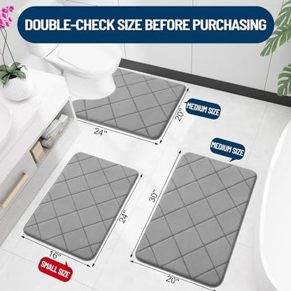 OLANLY Memory Foam Bath Mat 36x24, Ultra Soft and Absorbent Bathroom Rugs