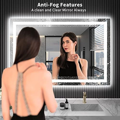 LOAAO 48"X32" LED Bathroom Mirror with Lights, UL Listed