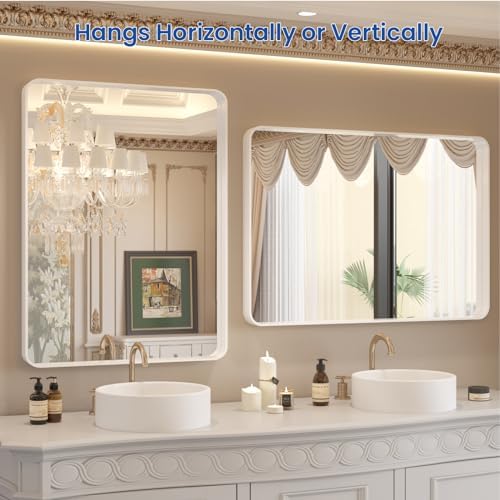 WEER White Bathroom Vanity Mirror 20x30 Inch