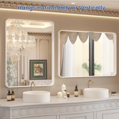 WEER White Bathroom Vanity Mirror 20x30 Inch
