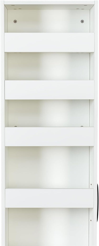 7 Tier Expandable Pull Out Cabinet Organizer, Pull Out Spice Rack, Rolling Kitchen Pantry Storage Cabinet, Slide Out Shelf Cabinet Storage for Kitchen, White