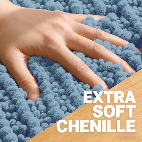 OLANLY Bathroom Rugs 44x24, Thick Soft Absorbent Chenille Bath Rugs