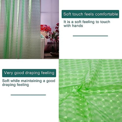 Green Shower Curtain Liner, 100% Waterproof EVA 3D Shower Curtains with 3 Duty Heavy Bottom Magnets and 12 Rust Proof Grommets, 72x72 Weighted Shower Liner for Shower Stall, Bathtubs