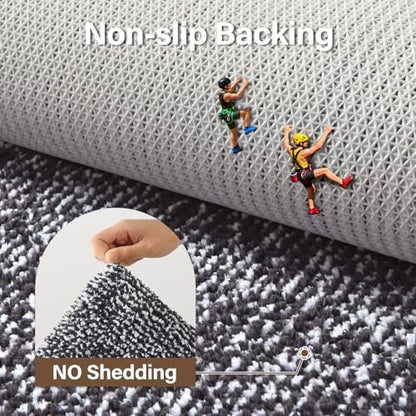 36x24 Bathroom Rugs Non Slip Washable, Soft Absorbent Bath Mat Dark Grey