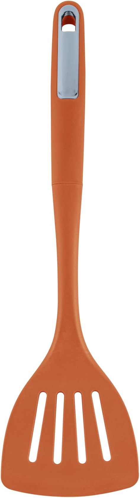 Restaurantware Silicone Utensil Set Pack of 10 Non-Slip Handle 6-Piece Kitchen Tool Set, Heat-Resistant Dishwasher-Friendly Cooking Accessories, Durable Orange Cooking Utensils