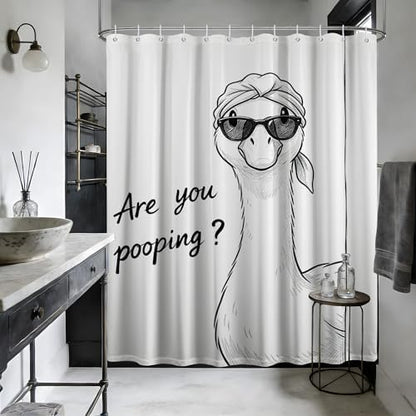 Extra Long Shower Curtain 96 Inchs Extra Tall Funny Duck XL Cute Animal Shower Curtains for Large Bathroom Decor Sets, Waterproof Cloth Fabric with Hooks, 70 x 96 Inch