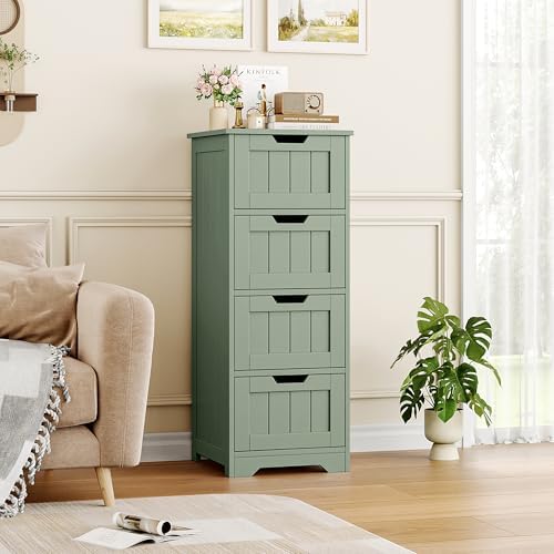 FOTOSOK Bathroom Storage Cabinet with 4 Drawers, Small Bathroom Cabinet