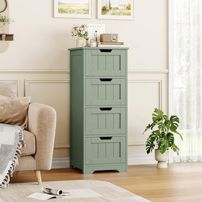 FOTOSOK Bathroom Storage Cabinet with 4 Drawers, Small Bathroom Cabinet