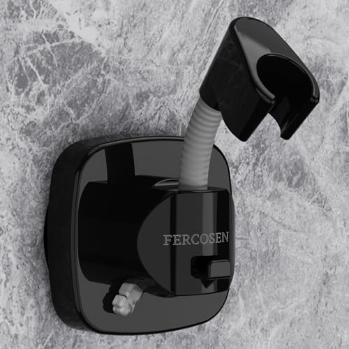 Shower Head Holder with Suction | 360° Swivel | Black