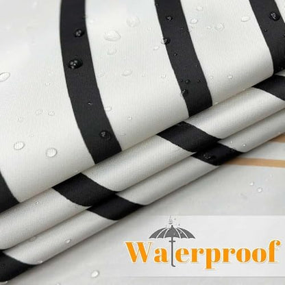 Boho Mid Century Leaf Shower Curtain Set,Arch Sun Design,Minimalistic Leaves Pattern,Waterproof and Luxurious Fabric-12 Hooks(Brown-72" x 78")