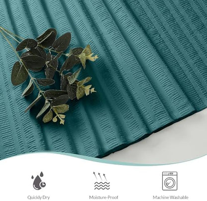 Aiyufeng Turquoise Shower Curtain for Bathroom, Embossed Textured Fabric Shower Curtain for Bathroom - Soft Cloth & Hotel Spa, Machine Washable, 36X72, Turquoise