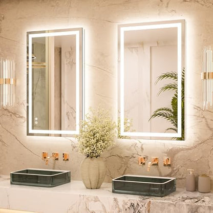 Keonjinn 40x24 Inch LED Bathroom Mirror with Lights, Frontlit & Backlit