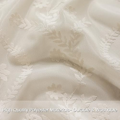 WAZZIO Vintage Lace Shower Curtain for Bathroom 72" W x 72" L, Victorian Farmhouse Floral Pattern Tassel Fancy Shower Curtain Boho Washable Cloth Decorative Bath Curtains,1 Panel