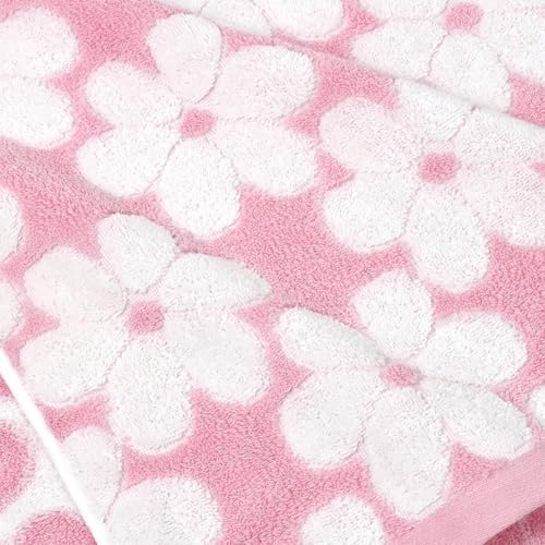 Pink Bath Towels Set of 2, Super Absorbent & Decorative 27.5x55 Inches