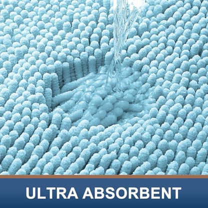Smiry Bathroom Rugs 59X24, Luxury Chenille Extra Soft Absorbent Bath Mat