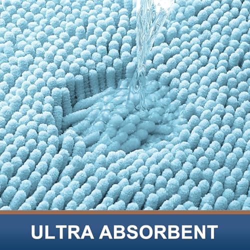 Smiry Bathroom Rugs 59X35, Luxury Chenille Extra Soft Absorbent Bath Mat
