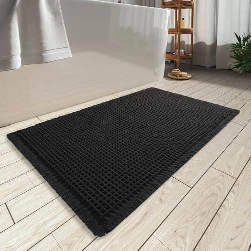 Upgraded Waffle Bath Mat Ultra Absorbent Non Slip Bathroom Mat, 20" x 32"