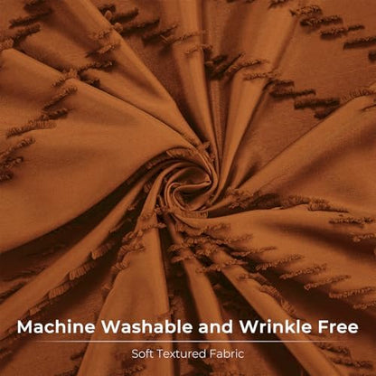 Orange Boho Fabric Shower Curtain 72 x 90 Inches