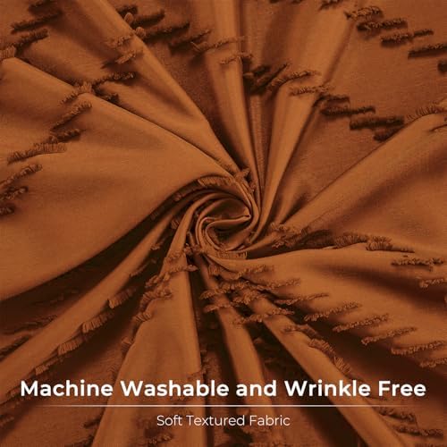 Orange Boho Fabric Shower Curtain 72 x 78 Inches