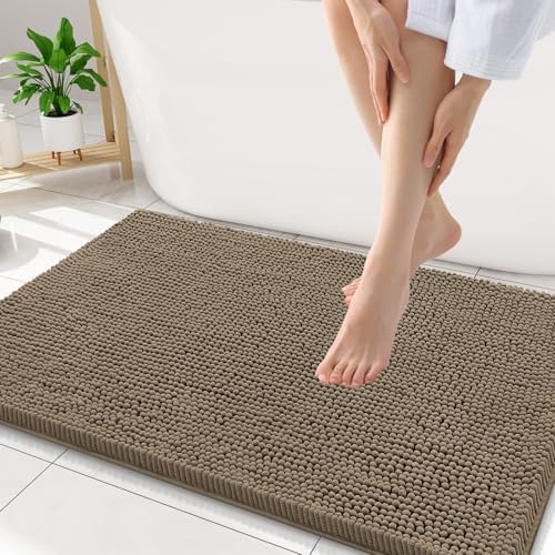 Smiry Bathroom Rugs 34X21, Luxury Chenille Extra Soft Absorbent Bath Mat