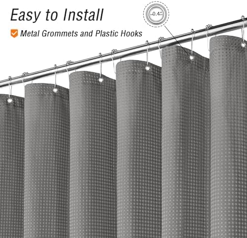 Gibelle Small Stall Grey Fabric Shower Curtain, 36 x 72