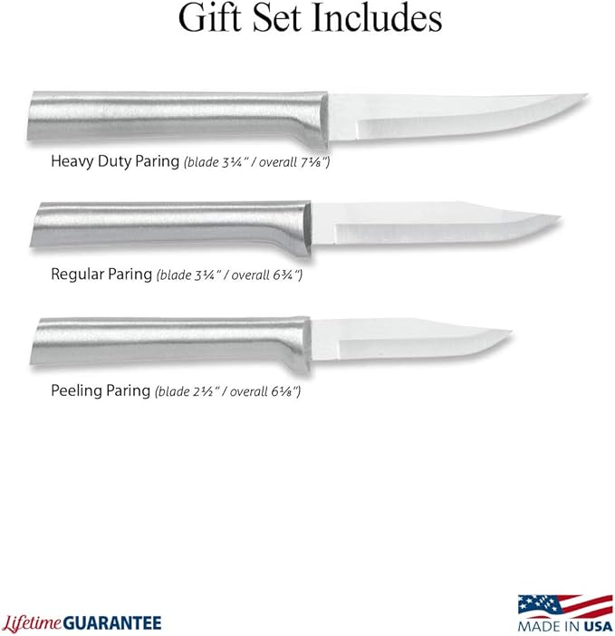 Rada Cutlery Paring Knife Galore Gift Set (S01), 3-Piece Knife Set, Stainless Steel Blades, Sliver Handle
