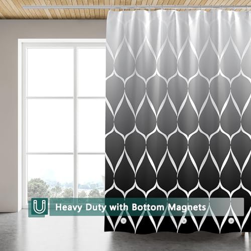 Shower Curtain Liner, 100% Waterproof Peva Shower Curtains with 3 Duty Heavy Bottom Magnets and 12 Rust Proof Grommets, 72x72 Weighted Shower Liner for Shower Stall, Bathtubs