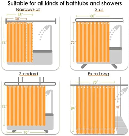 jinchan Extra Long Shower Curtain 84 Inch Length Grey and White Modern Farmhouse Striped Waterproof Fabric Shower Curtains for Bathroom with 12 Hooks Machine Washable 70x84 Inches