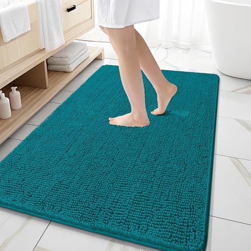 OLANLY Large Bathroom Rugs 59x35, Extra Soft Absorbent Chenille Bath Rugs