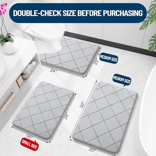 OLANLY Memory Foam Bath Mat 36x24, Ultra Soft and Absorbent Bathroom Rugs
