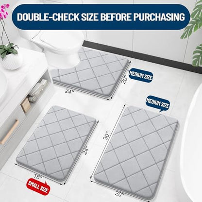 OLANLY Memory Foam Bath Mat 36x24, Ultra Soft and Absorbent Bathroom Rugs