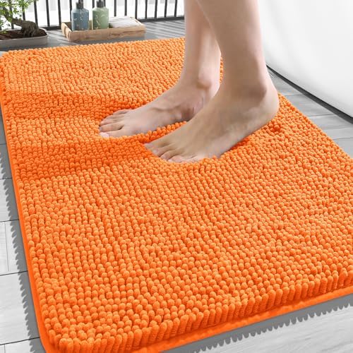 OLANLY Bathroom Rugs 34x21, Extra Soft Absorbent Chenille Bath Rugs