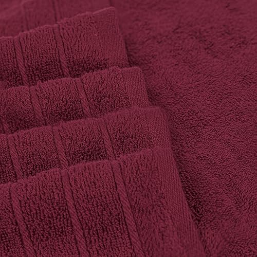 Tens Towels 2 Piece Extra Large Bath Sheets 35 x 70 Inches, Burgundy