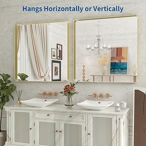 WEER Gold Bathroom Vanity Mirror 36X36 Inch