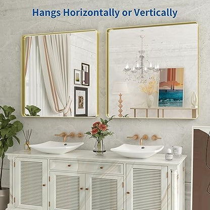 WEER Gold Bathroom Vanity Mirror 36X36 Inch