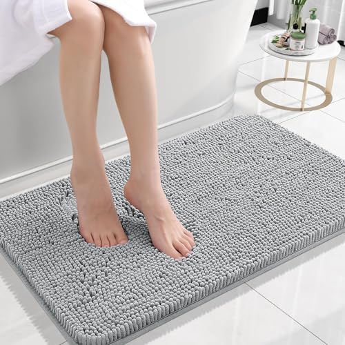 OLANLY Small Bathroom Rugs 24x16, Extra Soft Absorbent Chenille Bath Rugs