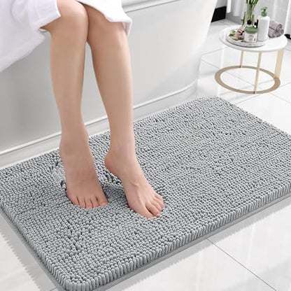 OLANLY Small Bathroom Rugs 24x16, Extra Soft Absorbent Chenille Bath Rugs