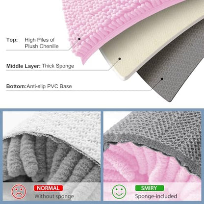 Smiry Bathroom Rugs 47X17, Luxury Chenille Extra Soft Absorbent Bath Mat