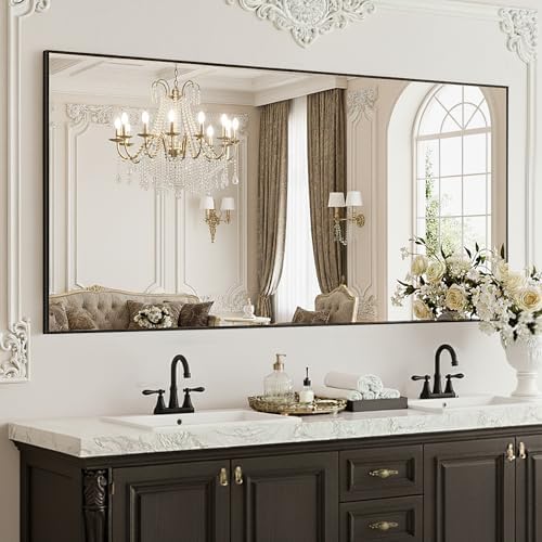 FICTOR Bathroom Vanity Mirror for Over Sink, 30" x 60", Black