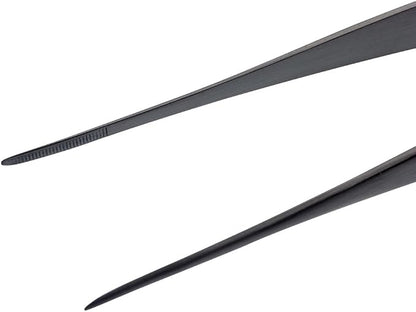 Mercer Culinary 18-8 Stainless Steel Precision Plus Chef Plating Tong, Fine Point, 6-1/8 Inch, Matte Black