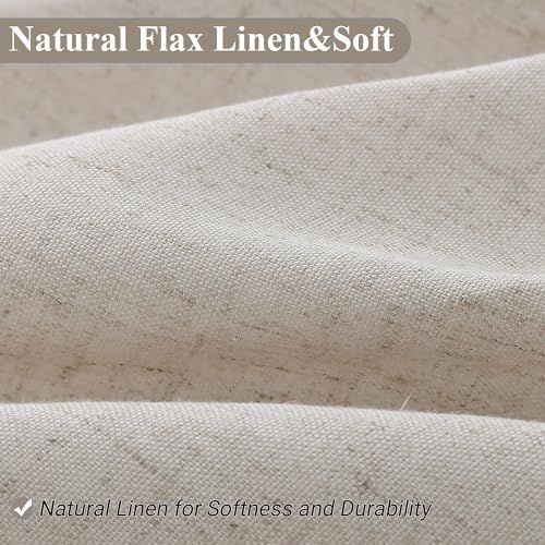 Naturoom Linen Shower Curtain 96 Inch Long for Bathroom Oatmeal 1 Panel