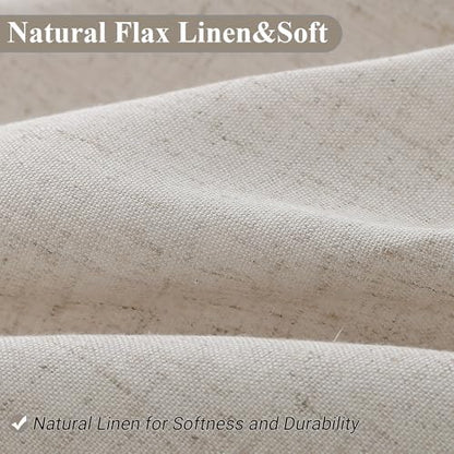 Naturoom Linen Shower Curtain 42x72 Inch for Bathroom Oatmeal 1 Panel