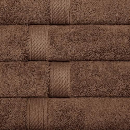 SUPERIOR Egyptian Cotton Plush & Absorbent, Hand Towel Set of 4, Chocolate