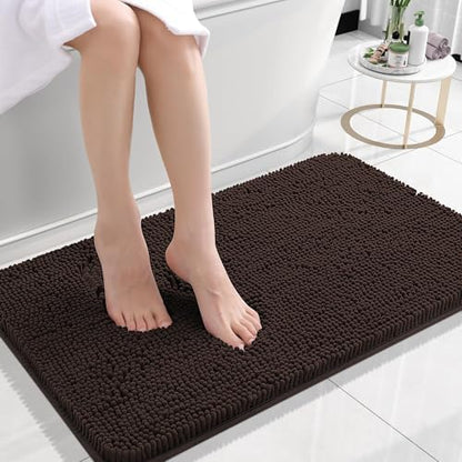 OLANLY Small Bathroom Rugs 24x16, Extra Soft Absorbent Chenille Bath Rugs