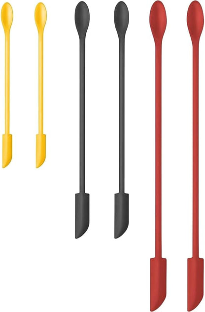 Silicone Spatula Set (6Pcs) - Mini Scraper Tool for Beauty & Food - Reach Every Last Drop, Multi-Size Spatulas for Makeup Jars, Lotion Bottles & Kitchen Containers (Color #3)