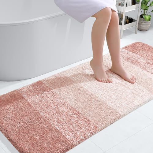 OLANLY Bathroom Runner Rug 59x24, Extra Soft Absorbent Microfiber Bath Rugs