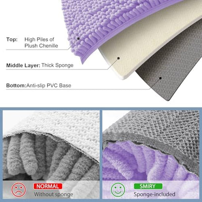 Smiry Bathroom Rugs 44X24, Luxury Chenille Extra Soft Absorbent Bath Mat
